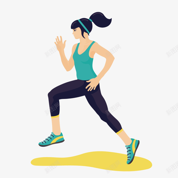 运动锻炼中的女子矢量图ai免抠素材_新图网 https://ixintu.com 女子 跑步 运动 锻炼 矢量图