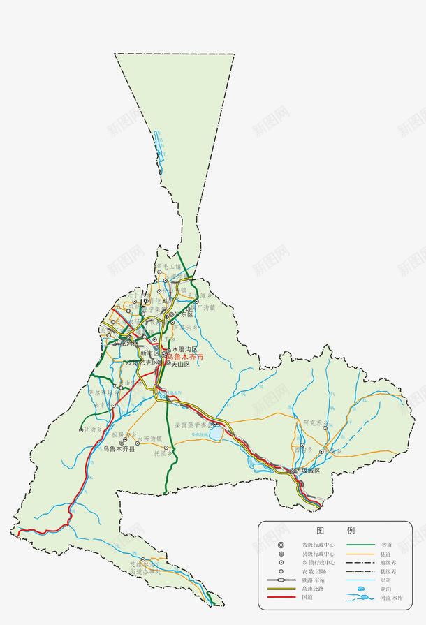 新疆乌鲁木齐市地图png免抠素材_新图网 https://ixintu.com 中国新疆 乌鲁木齐市地图 地图 新疆 新疆地图 新疆省地图