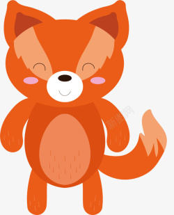 彩色扁平化狐狸卡通插画矢量图素材