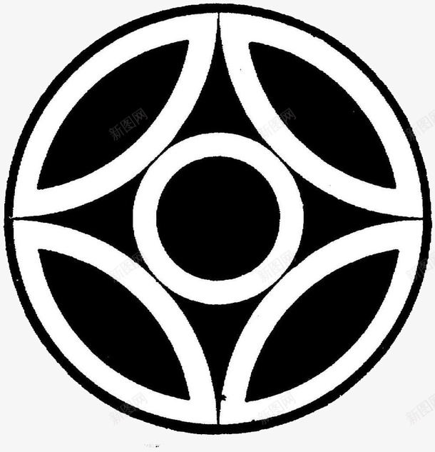 黑白色圆形几何状图标png_新图网 https://ixintu.com 几何状 图案 圆形 黑白色