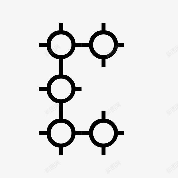 黑色圆形连接符号图标png_新图网 https://ixintu.com 圆形 符号 连接 连接符 黑色