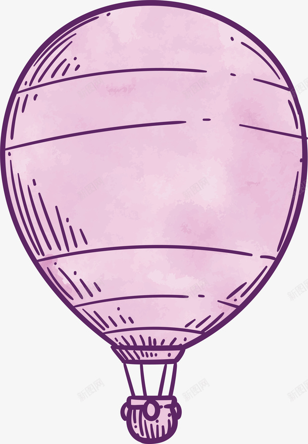 手绘氢气球装饰图png免抠素材_新图网 https://ixintu.com 卡通简约 扁平化 手绘图 热气球 矢量图案 简约装饰