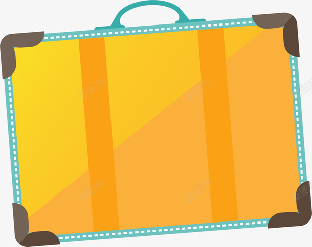 黄色旅行箱包png免抠素材_新图网 https://ixintu.com 旅行箱包 水彩 蓝色提手 行李箱 黄色手提包 黄色箱包