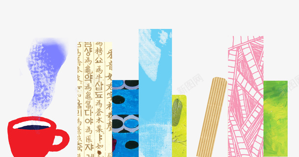 手绘书架上的书籍和咖啡杯psd免抠素材_新图网 https://ixintu.com 书架上的书籍 咖啡 咖啡和书 手绘书本 手绘咖啡 手绘咖啡杯书本