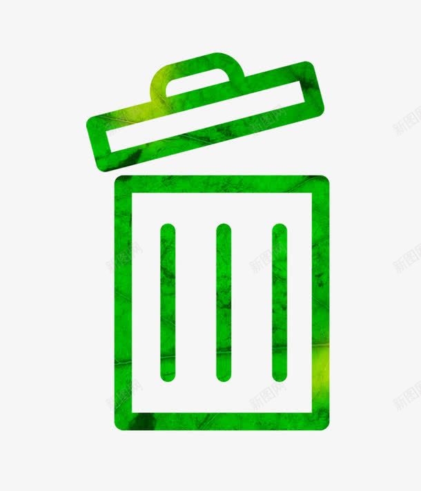 手绘绿色垃圾箱图标png_新图网 https://ixintu.com 回收 图标 垃圾箱 绿色 绿色图标