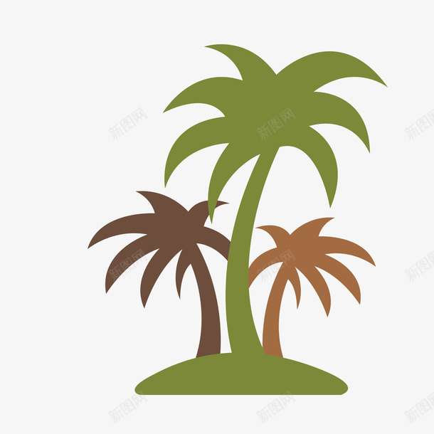 手绘椰子树png免抠素材_新图网 https://ixintu.com 小树 椰子树 矢量椰子树 装饰图 装饰画