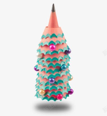 铅笔创意圣诞树png免抠素材_新图网 https://ixintu.com 削铅笔