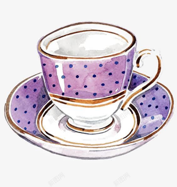紫色茶杯png免抠素材_新图网 https://ixintu.com 下午茶 卡通 复古 手绘 插画 英式 茶杯
