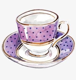 紫色茶杯素材