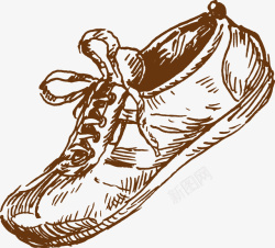 走路的鞋子鞋子运动走路素描手绘矢量图高清图片