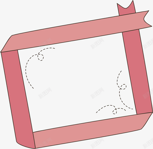 卡通粉色边框图png免抠素材_新图网 https://ixintu.com 丝带 创意的 卡通 插图 粉色的 装饰图案 边框