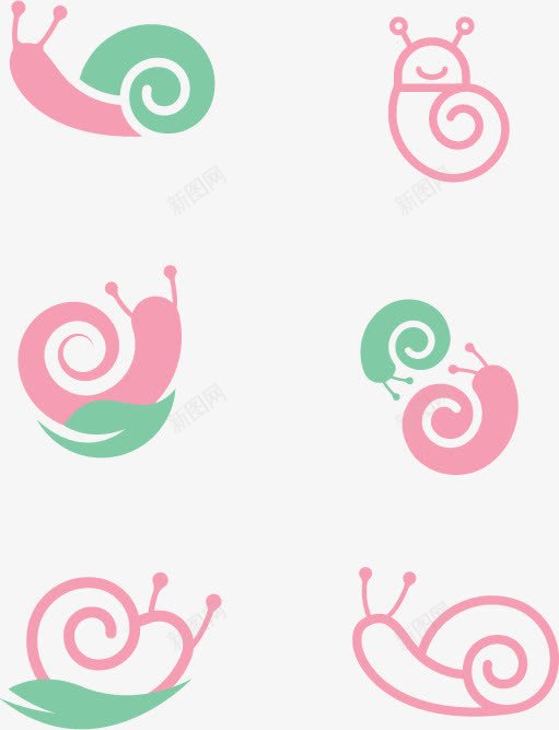 粉色蜗牛矢量图eps免抠素材_新图网 https://ixintu.com 可爱 粉色 蜗牛 设计 矢量图