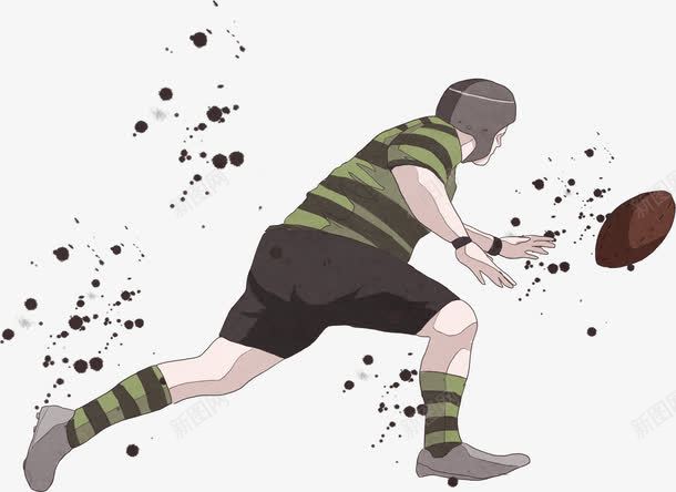橄榄球运动员手绘运动员png免抠素材_新图网 https://ixintu.com 橄榄球 运动员