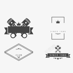 摩托车俱乐部摩托车俱乐部用黑白标签高清图片