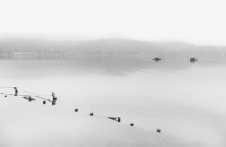 装饰水墨西湖素材