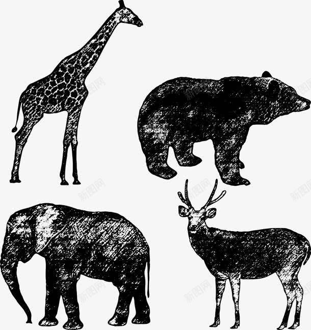 野生动物铅笔画png免抠素材_新图网 https://ixintu.com 动物 动物矢量 动物素材 野生 野生动物 铅笔画