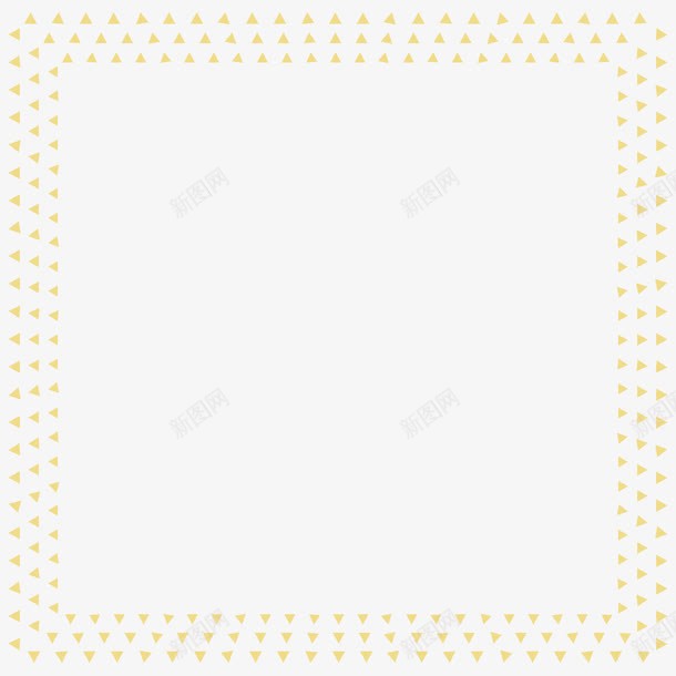 创意黄色三角边框png免抠素材_新图网 https://ixintu.com 三角形 几何形 边框 黄色