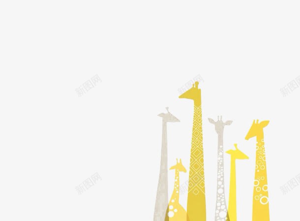 黄色长颈鹿边框png免抠素材_新图网 https://ixintu.com 创意 可爱 小清新 长颈鹿 黄色