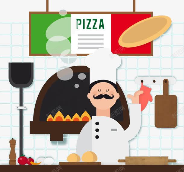 意大利厨师png免抠素材_新图网 https://ixintu.com 卡通 厨师 插画