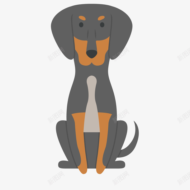 卡通小狗动物矢量图ai免抠素材_新图网 https://ixintu.com 动物设计 卡通 宠物 小狗设计 灰色 矢量图
