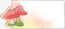 秋季立秋粉红蘑菇矢量图素材