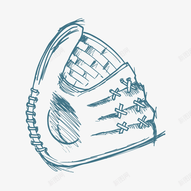 蓝色的棒球套png免抠素材_新图网 https://ixintu.com png图形 png装饰 手绘 棒球套 蓝色 装饰