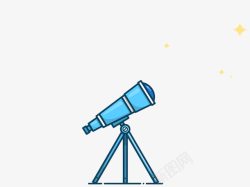 蓝色天文望远镜望远镜可爱高清图片