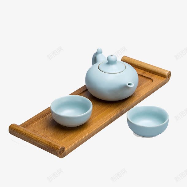 两只茶杯加茶壶竹台png免抠素材_新图网 https://ixintu.com 两只茶杯 产品实物 竹台 茶具 茶壶