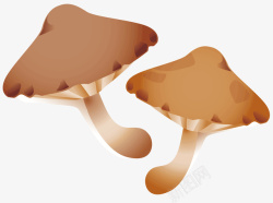 两个香菇两个小香菇矢量图高清图片