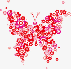 红色蝴蝶矢量图素材