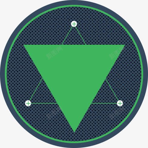 科技图案png免抠素材_新图网 https://ixintu.com 三角形 圆形 圆形图案 绿色