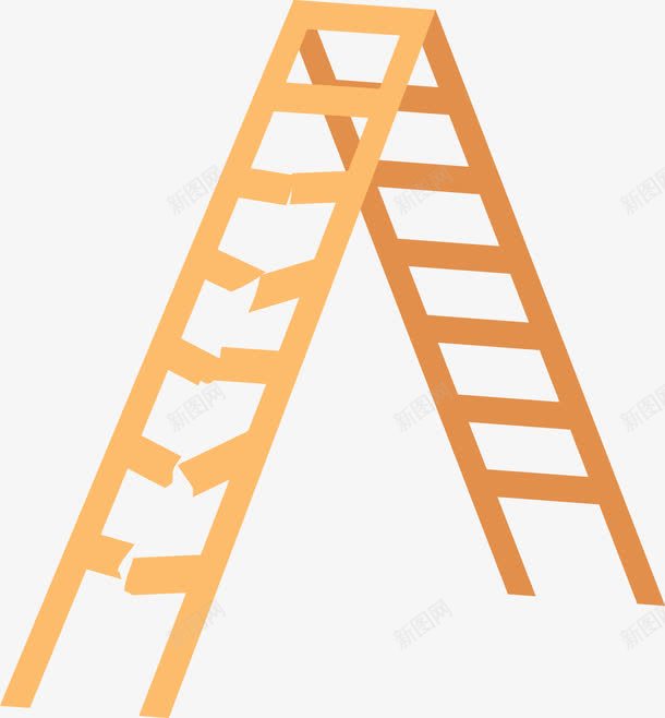 PPT信息图元素png免抠素材_新图网 https://ixintu.com PPT 信息图 商业 插画 断掉的木梯 梯子