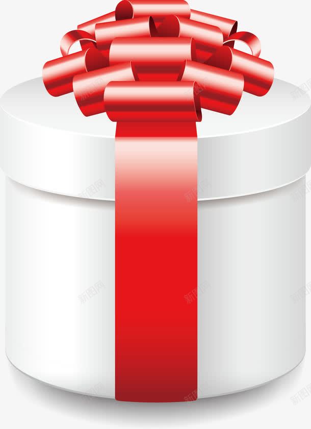 白色礼盒红色彩带元素矢量图ai免抠素材_新图网 https://ixintu.com 彩带 情义 白色矢量 礼盒 矢量图