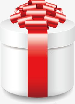 白色礼盒红色彩带元素矢量图素材