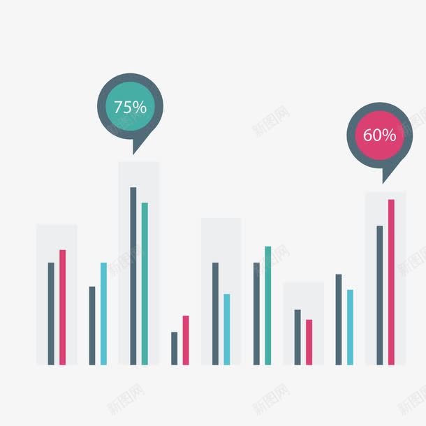 彩色柱形分析png免抠素材_新图网 https://ixintu.com 分析 商务 彩色 柱形 百分比 行情 走势 趋势