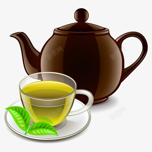 喝茶茶壶png免抠素材_新图网 https://ixintu.com 喝茶 绿茶 茶壶