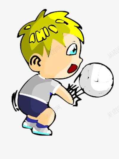 小孩打排球png免抠素材_新图网 https://ixintu.com 人物 卡通 运动