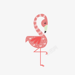 粉色火烈鸟卡通动物矢量图素材