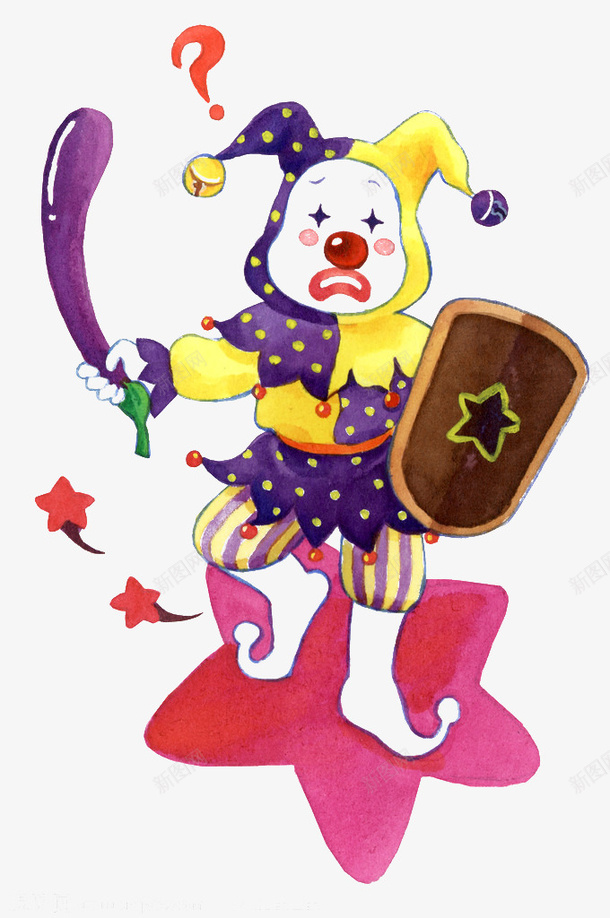 儿童画png免抠素材_新图网 https://ixintu.com 儿童画 可爱卡通插图 小丑 手绘