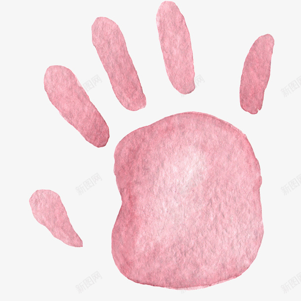 手绘水彩粉色手掌印png免抠素材_新图网 https://ixintu.com 手掌印 手绘 水彩 粉色 红色手掌印 绘画