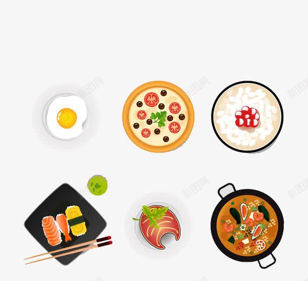 美味食物俯视图png免抠素材_新图网 https://ixintu.com 