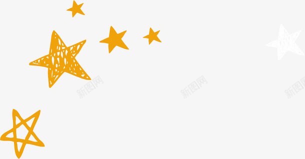 黄色线条星星png免抠素材_新图网 https://ixintu.com AI 卡通 可爱 底纹 手绘 星星 线条 黄色