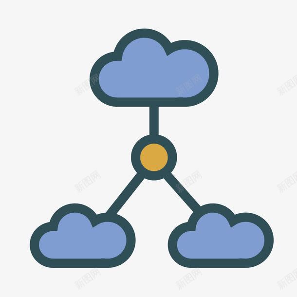 紫色云链接png免抠素材_新图网 https://ixintu.com 商务 手绘 科技 紫色 网络 美术 链接