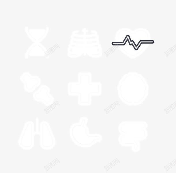 卡通人体器官标图标png_新图网 https://ixintu.com 卡通 器官 矢量图标
