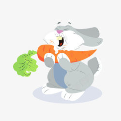 吃胡萝卜的兔子素材
