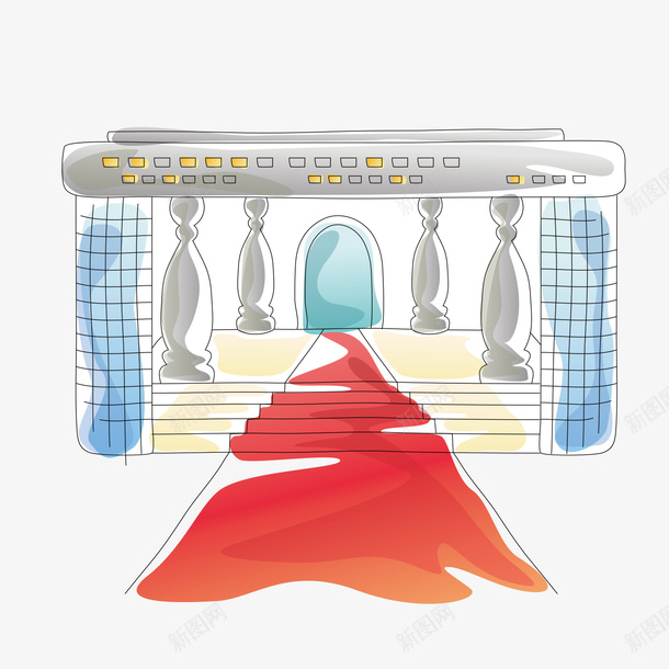 卡通红毯殿堂矢量图ai免抠素材_新图网 https://ixintu.com 卡通 婚礼 殿堂 红毯 矢量图