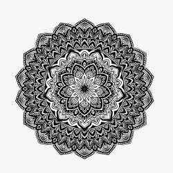 花卉螺旋花纹素描素材