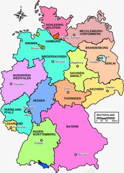 德国分区地图素材