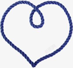 蓝色线编织爱心素材