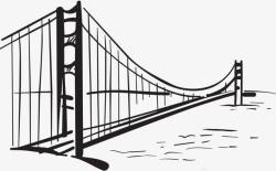 桥画手绘大桥高清图片